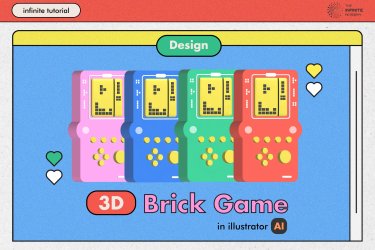 How to design 3D Brick Game 🎮 in illustrator | infinite tutorial #EP14